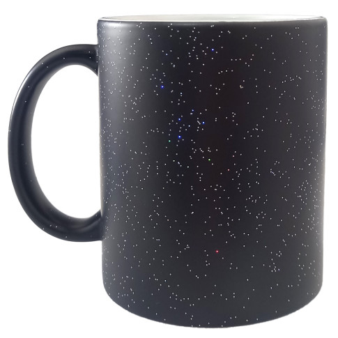 Caneca Cer. 325ml Magica glitter - Preto Fosco Importada